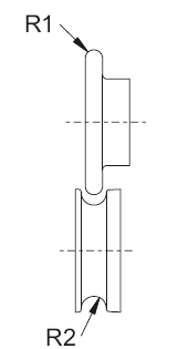 ролики для желобчатого зига V пара формующих роликов со взаимно выпукло-вогнутыми рабочими поверхностями